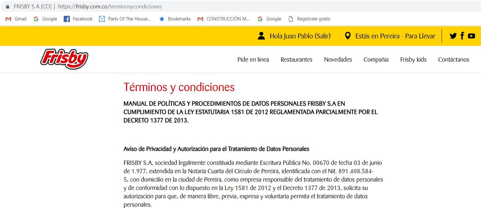 Enlace terminos y condiciones
