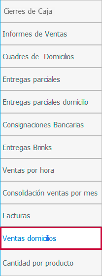 VENTAS DOMICILIOS